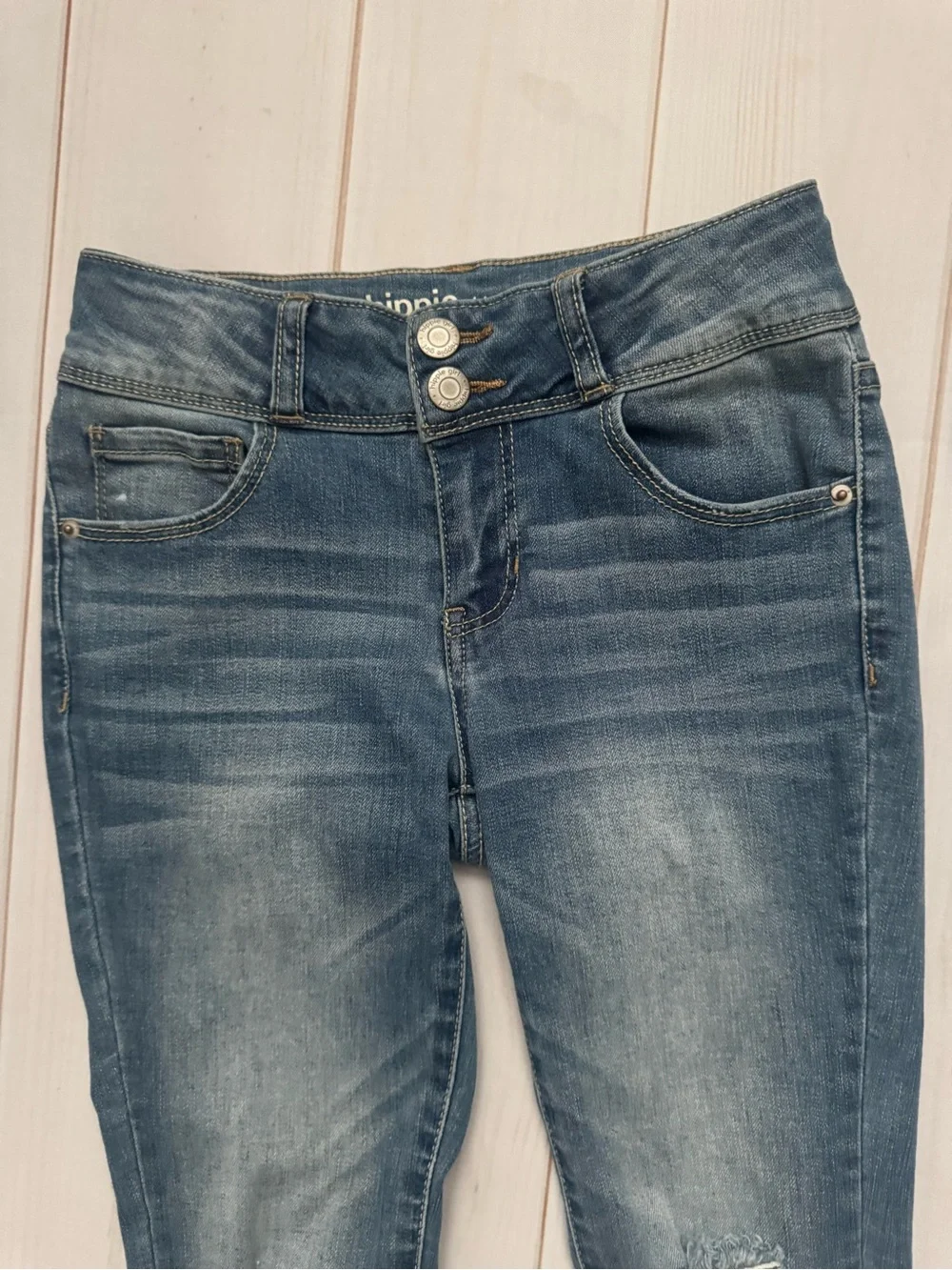 Hippie Girl Distressed High Rise Skinny Jeans